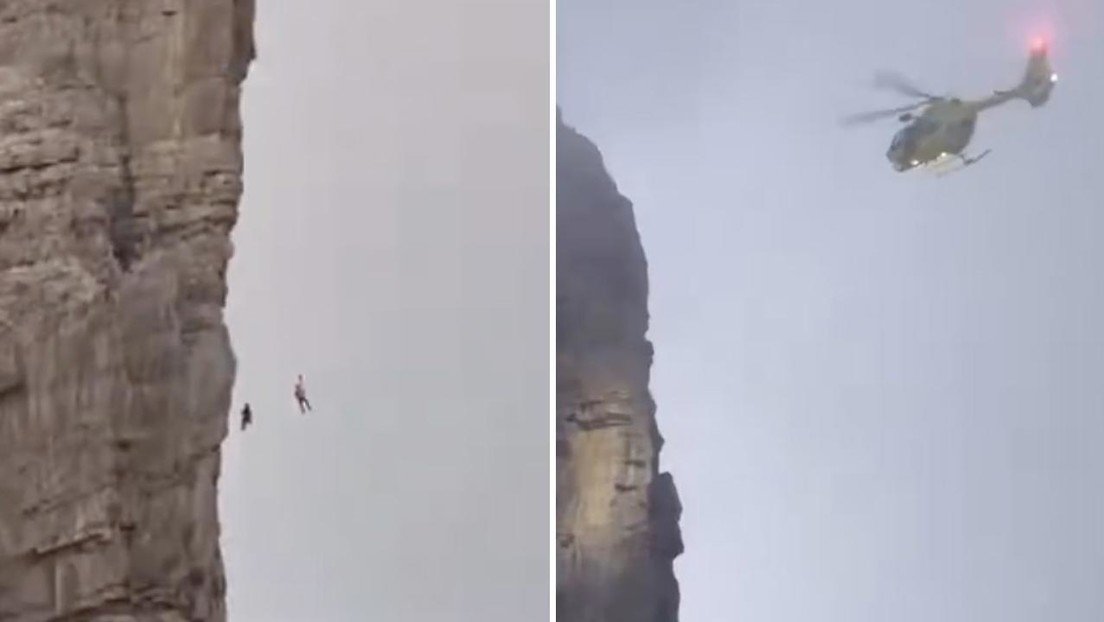 Alpinista queda colgado en el vacío durante nueve horas: así fue su rescate