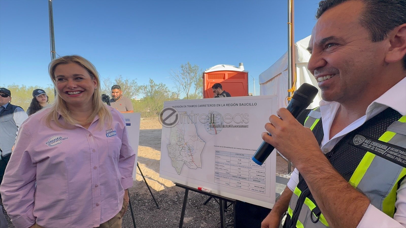 Supervisa Maru Campos avance en rehabilitación de carretera Conchos-Naica