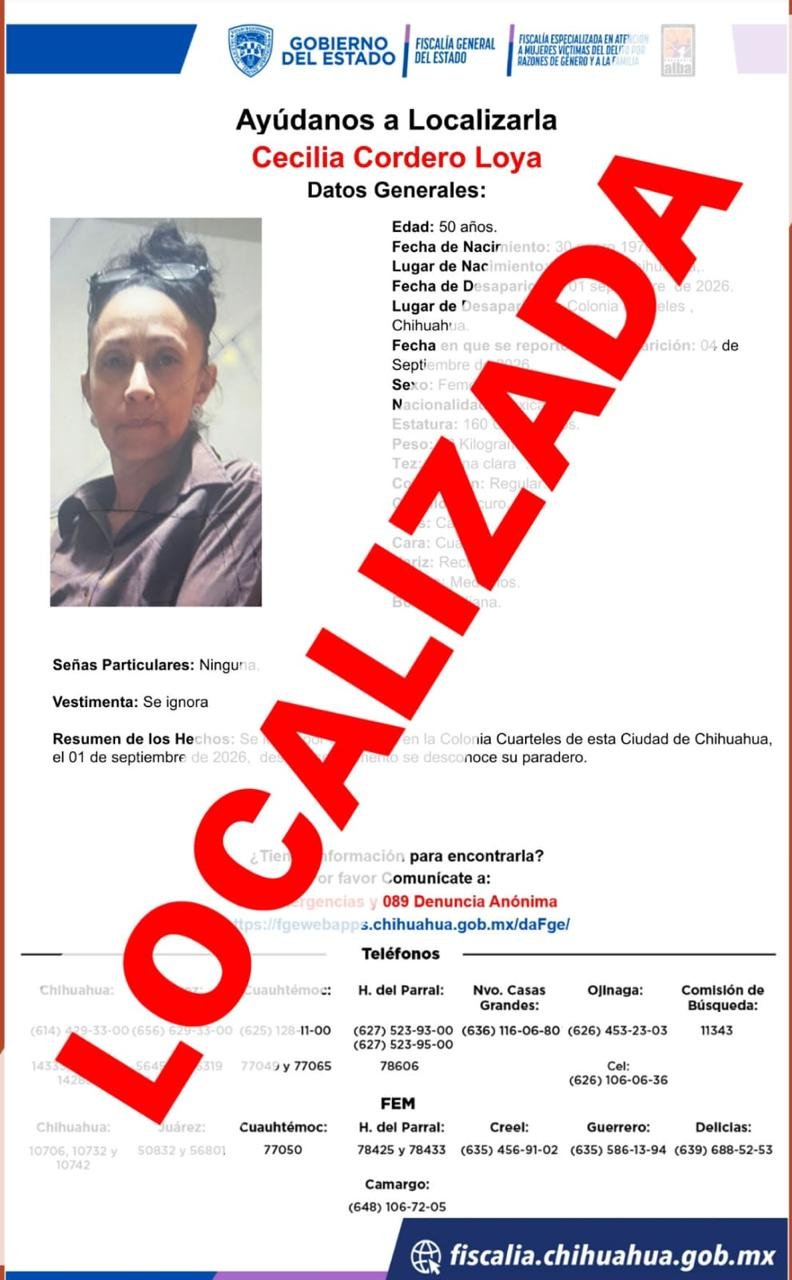 Localiza FEM a tres mujeres desaparecidas en la ciudad de Chihuahua