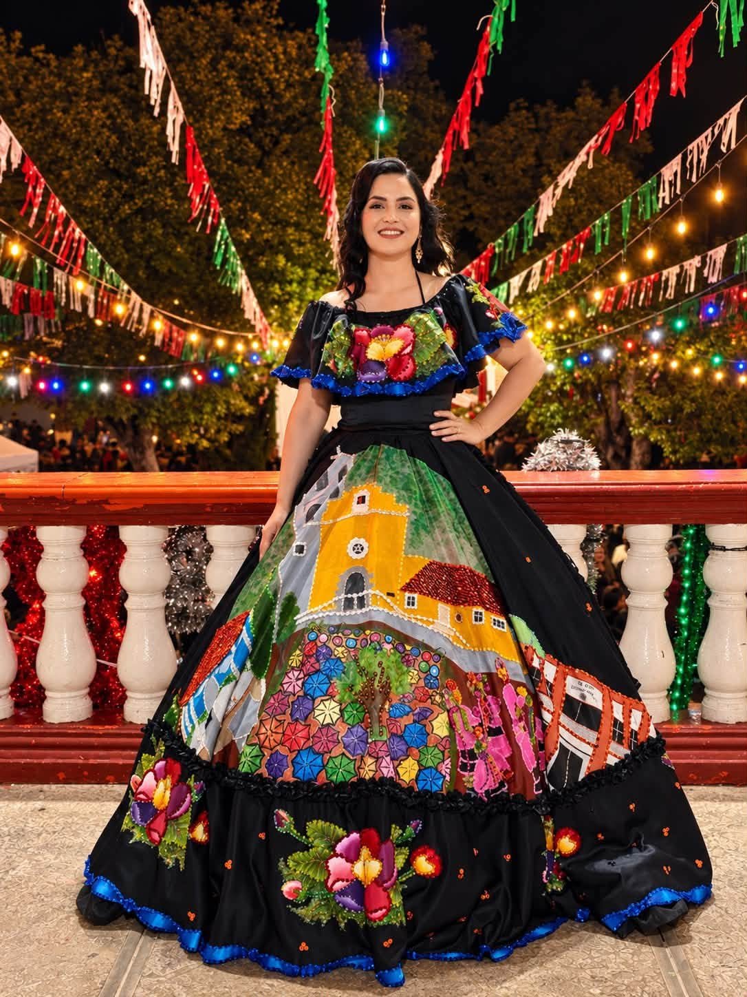 Contra la austeridad de la 4T, alcaldesa de Gpe y Calvo usó vestido de diseñador para el Grito de Independencia