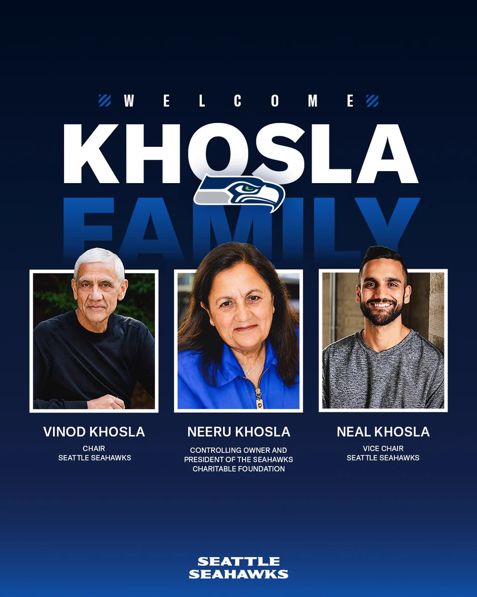 Seahawks culminan venta récord a familia Khosla