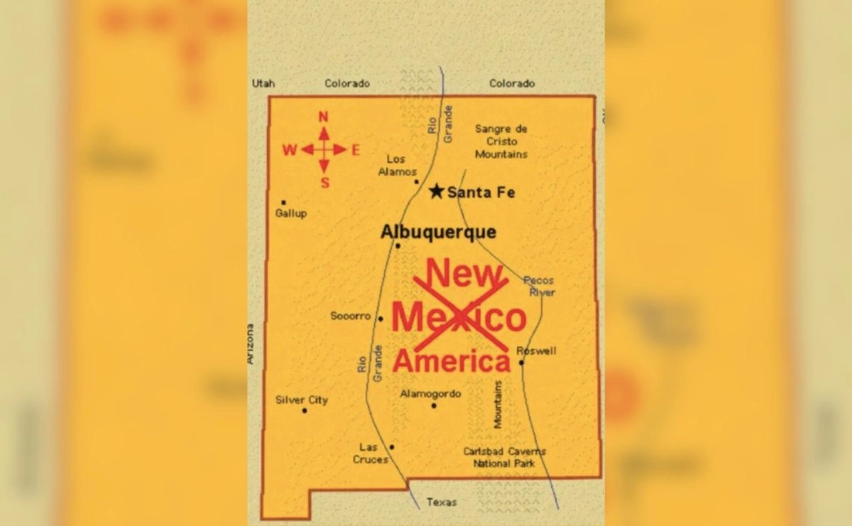 Trump publica mapa de Nuevo México y lo rebautiza como “Nueva América”