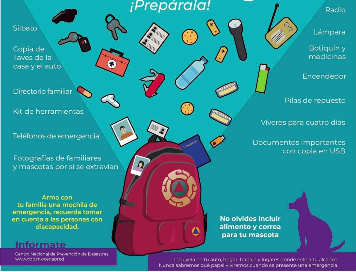 Recomienda Protección Civil tener “mochila de emergencia” ante posibles inundaciones
