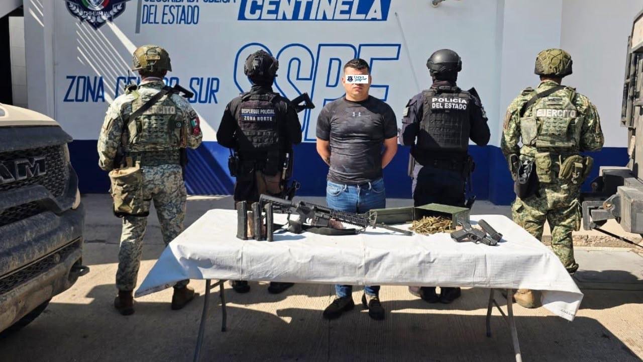 Detienen a 3 en Ojinaga con armas y vehículo robado en EU