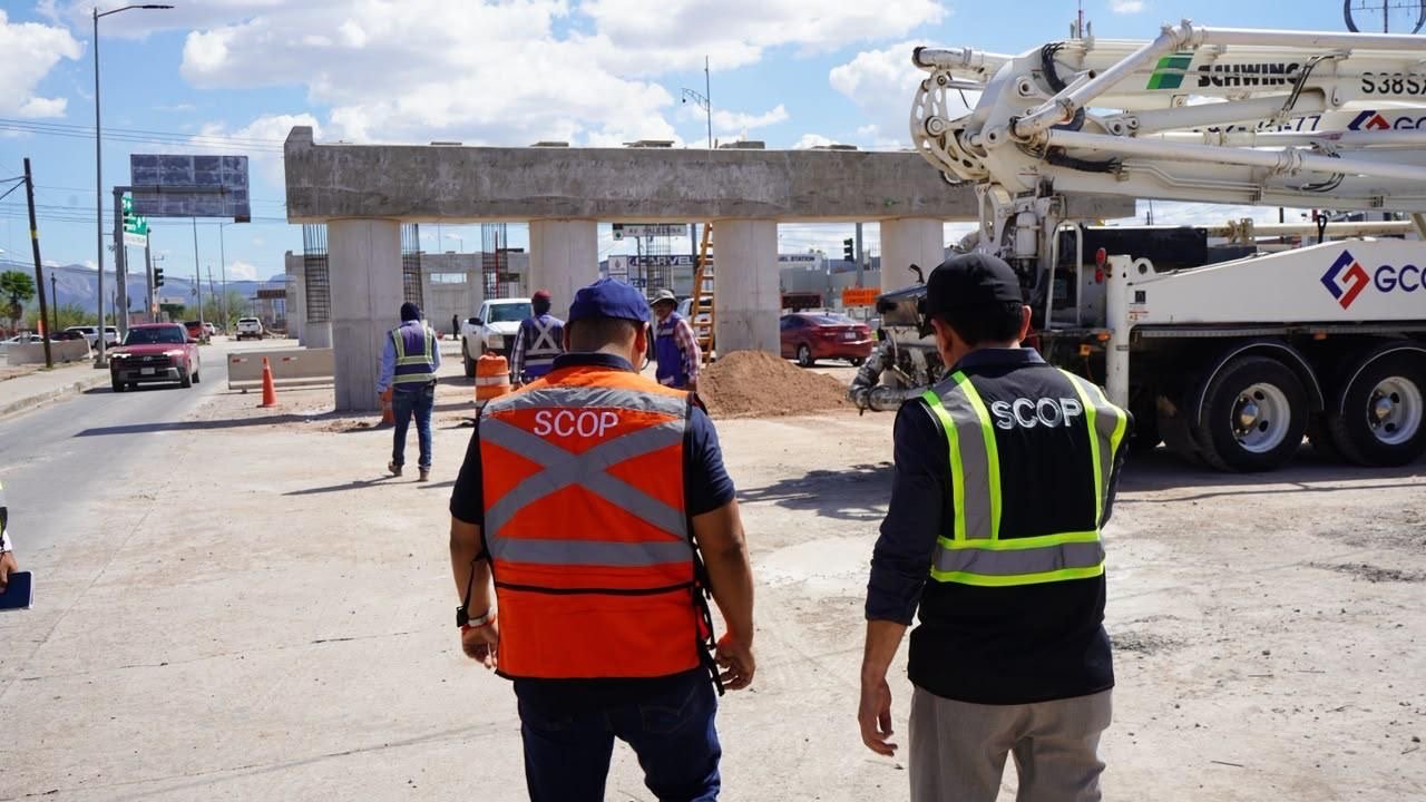 Supervisa SCOP avances en la construcción del puente Palestina y Fuerza Aérea