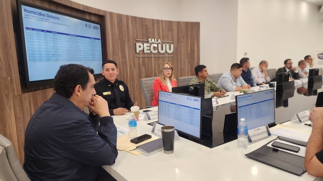 Fortalece alcalde René Chavira coordinación en la Mesa de Seguridad
