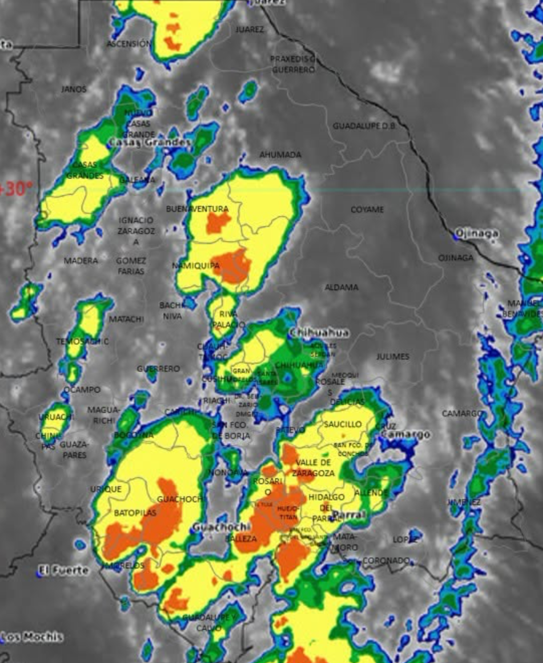 Alertan por lluvias y posible granizo en varios municipios del estado