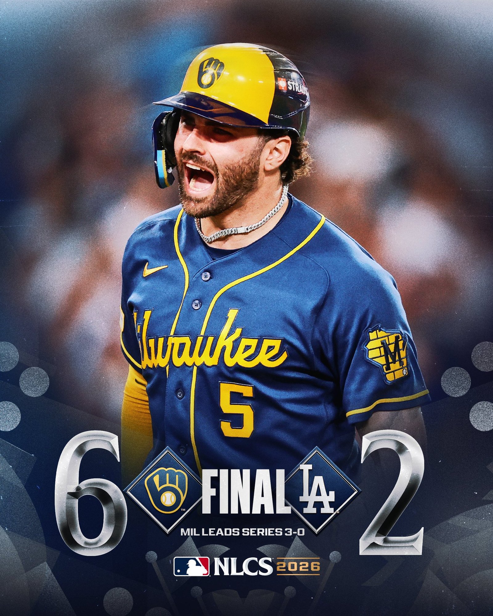 Brewers vencen a Dodgers en el J3 y están a un juego de la Serie Mundial