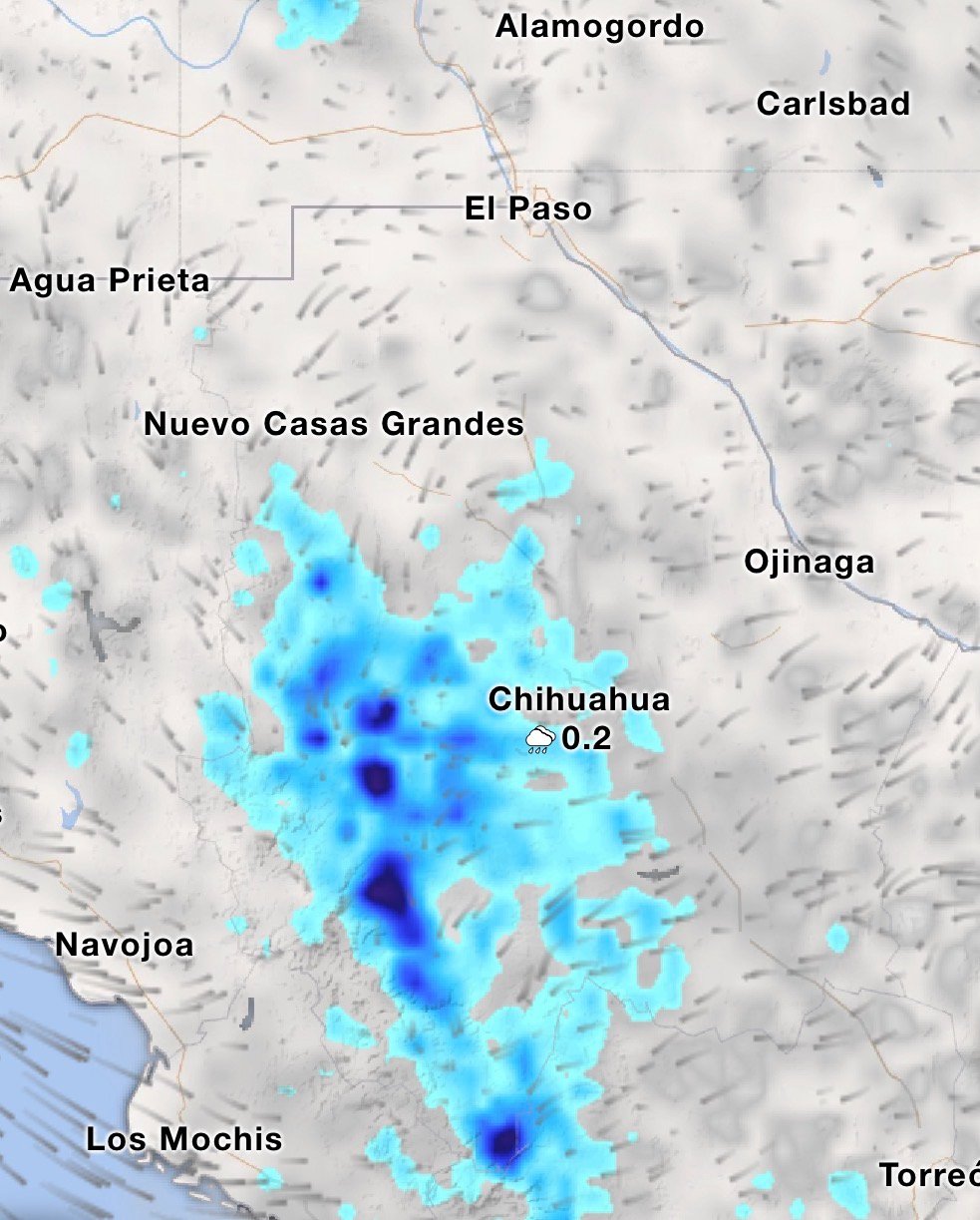 Prevén lluvias en las regiones serrana y suroeste, así como chubascos aislados en Chihuahua capital
