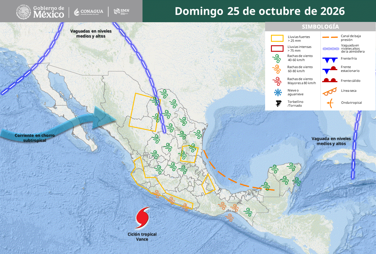 Continúa pronóstico de fuertes lluvias en la entidad