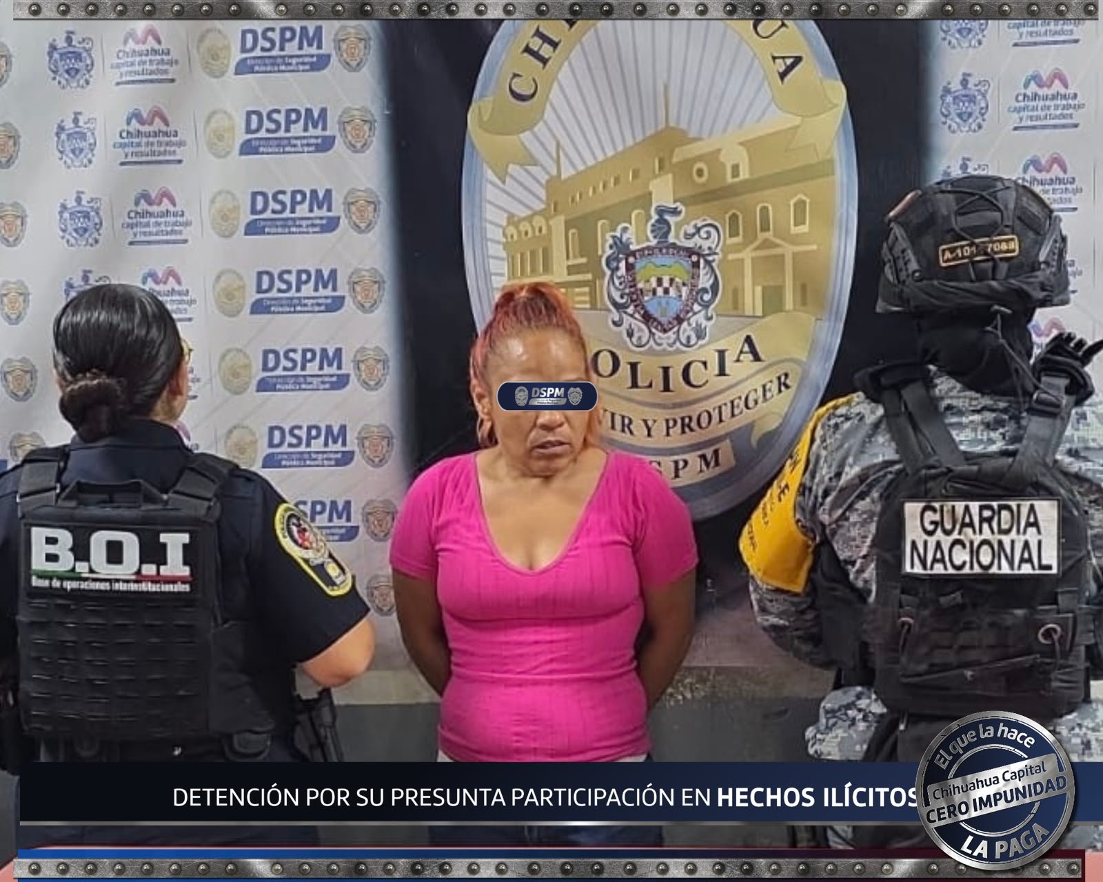 Detuvo célula BOI a mujer con aparente cristal en la San Jorge