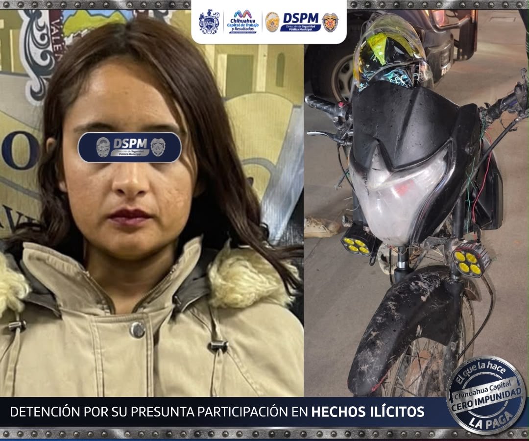 Detuvo Policía Municipal a mujer con nueve envoltorios de aparente cristal y asegura motocicleta en Plan de Ayala
