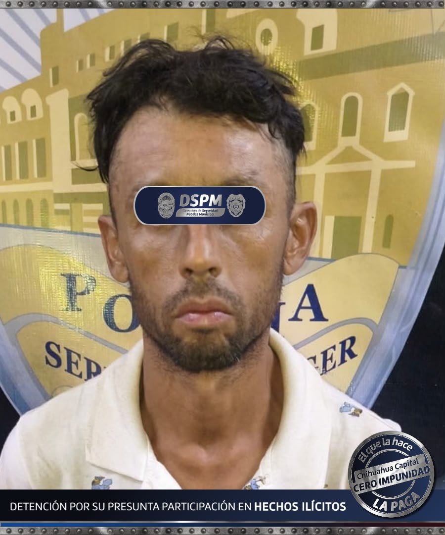 Detuvo Policía Municipal a hombre con aparente cristal en colonia Camino Real