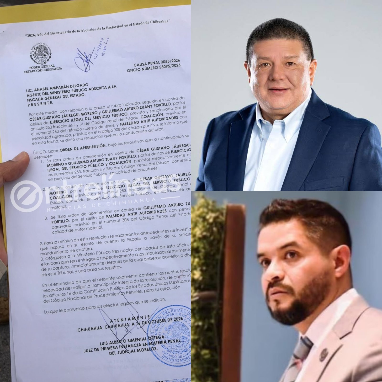 Ordena juez capturar a César Jáuregui y Guillermo Zuany por tres delitos